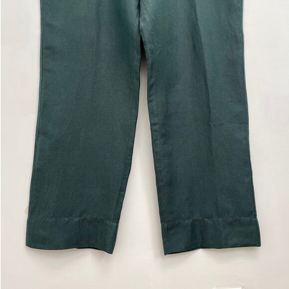 POETRY Linen-Silk Straight-Leg Button-Front Full-Length Trousers Pants - US16 - Picture 8 of 11